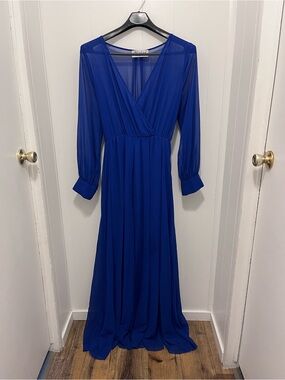 Meghan LA Lilypad Maxi Dress Royal Blue